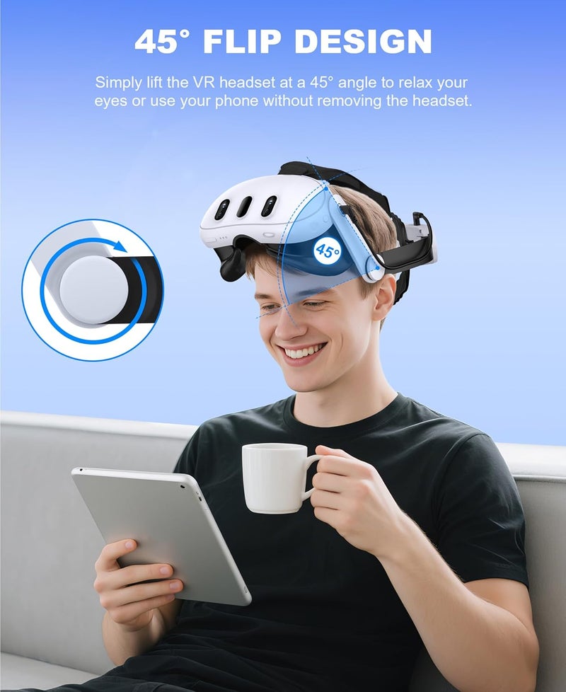 Svetaecho Upgraded Comfort Head Strap Compatible with Meta Quest 3S/Quest 2/Quest 3 Head Strap, Adjustable Elite Strap 10000mAh Rechargeable Battery Compatible with Meta Quest 3S/3/2 - Image 5